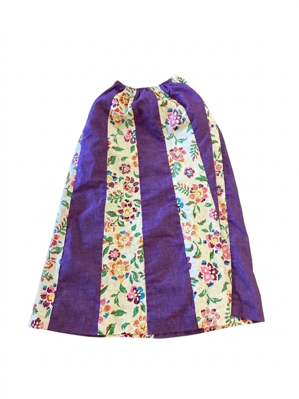 Vintage 70s Greencastle Floral Panel A-Line Maxi Skirt - Whimsygoth Cottage-core